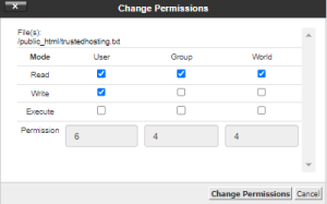 File Permissions – cPanel