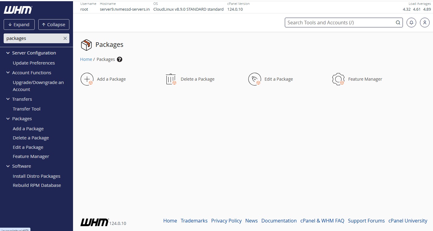 How to Create a Package within WHM