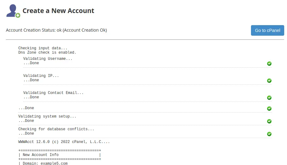 How to Create cPanel Account in WHM